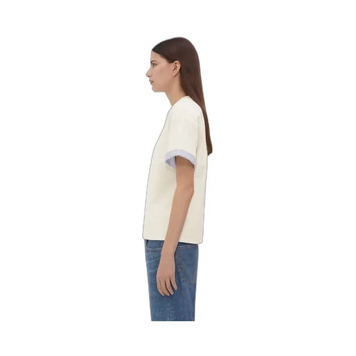 Double Layer Cotton Check T-Shirt