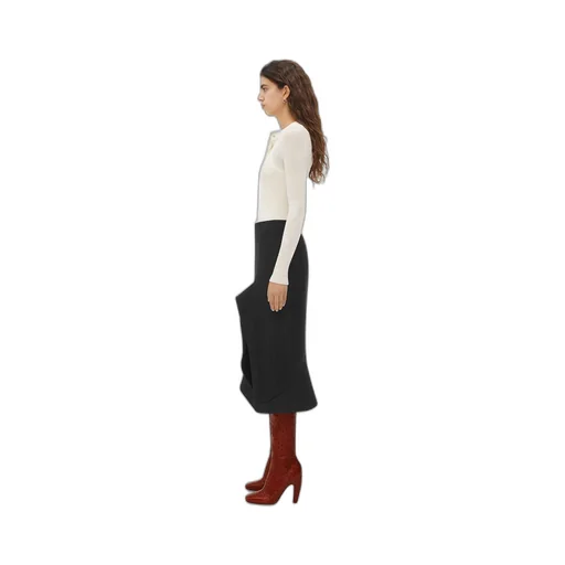Structured Cotton Midi Skirt