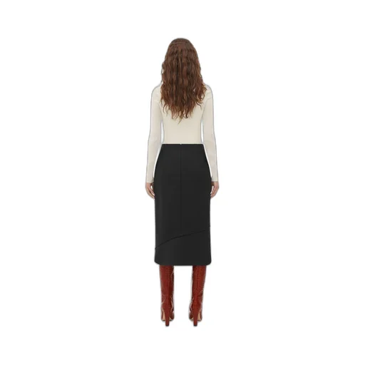 Structured Cotton Midi Skirt