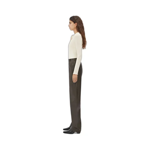 Leather Straight Pants