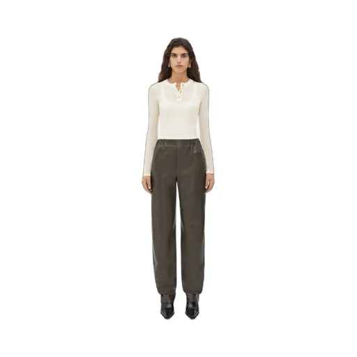 Leather Straight Pants