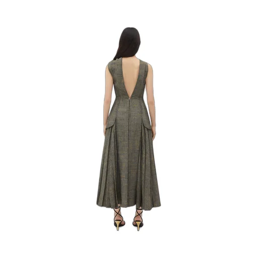 Viscose And Silk Criss-Cross Long Dress With Knot