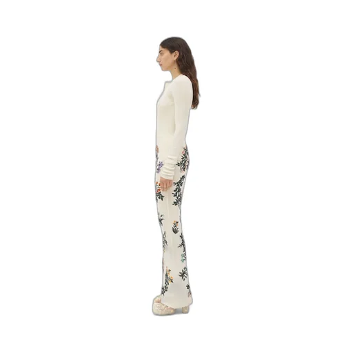 Wool Flowers Long Skirt