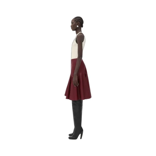 Leather A-Line Skirt