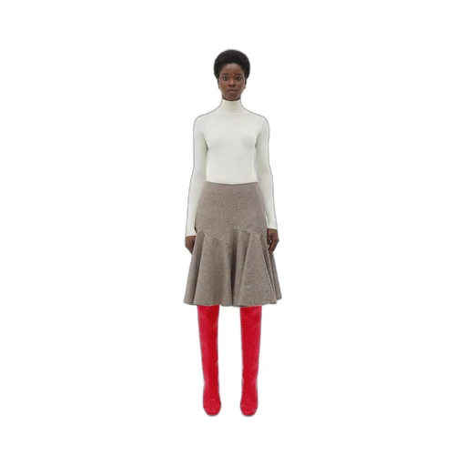 Wool Flannel A-Line Skirt