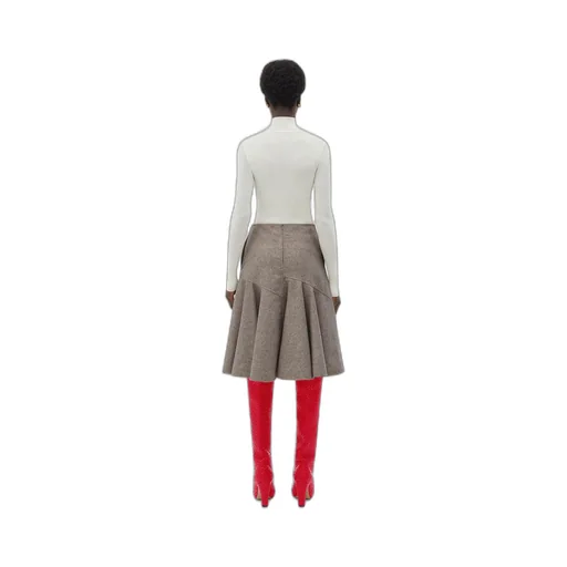 Wool Flannel A-Line Skirt