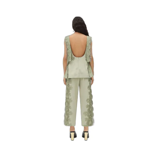 Viscose Top With Lace Embroidery