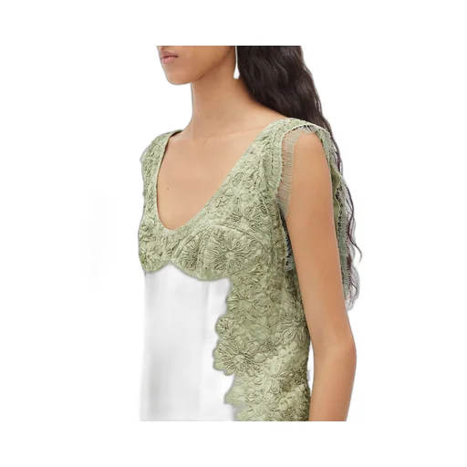 Viscose Top With Lace Embroidery