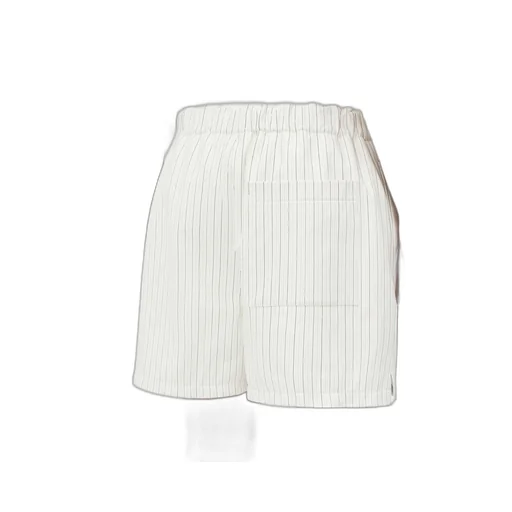 Printed Leather Striped Shorts