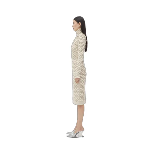 Fish Scale Wool Midi Skirt