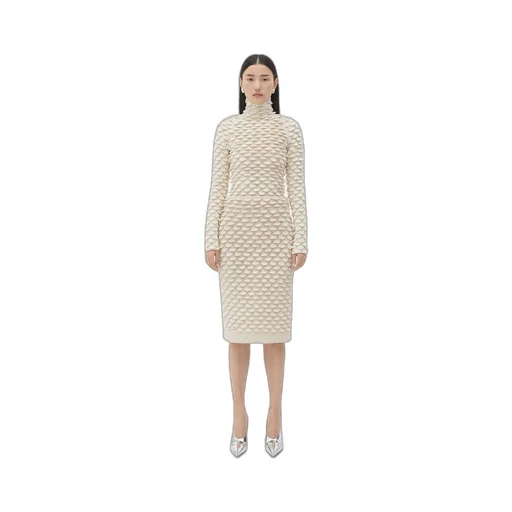 Fish Scale Wool Midi Skirt