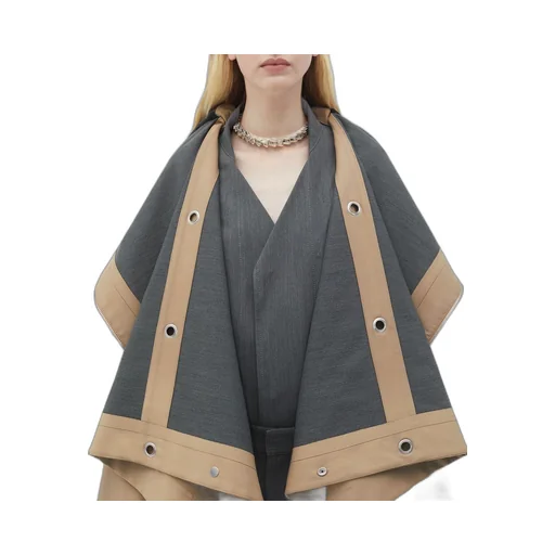 Bonded Wool And Cotton Cape