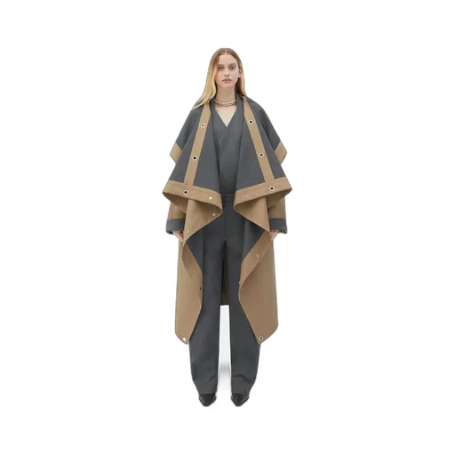 Bonded Wool And Cotton Cape