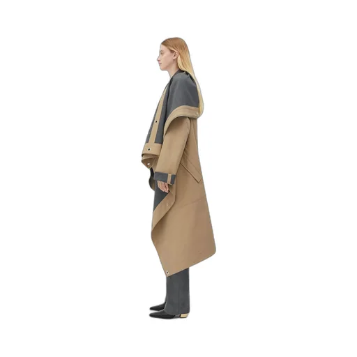 Bonded Wool And Cotton Cape