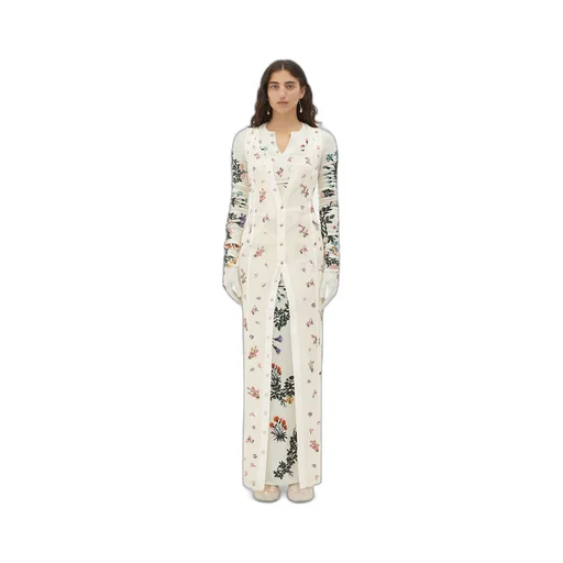 Wool Flowers Long Dress