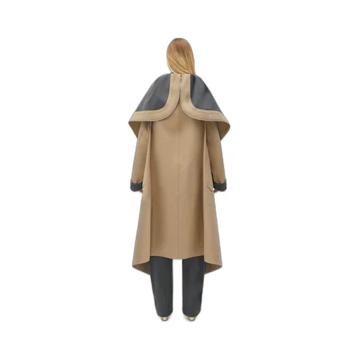 Bonded Wool And Cotton Cape