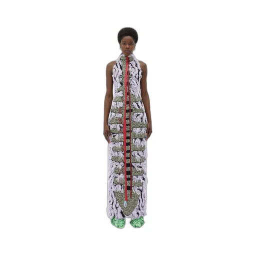 Jacquard Fringed Long Dress