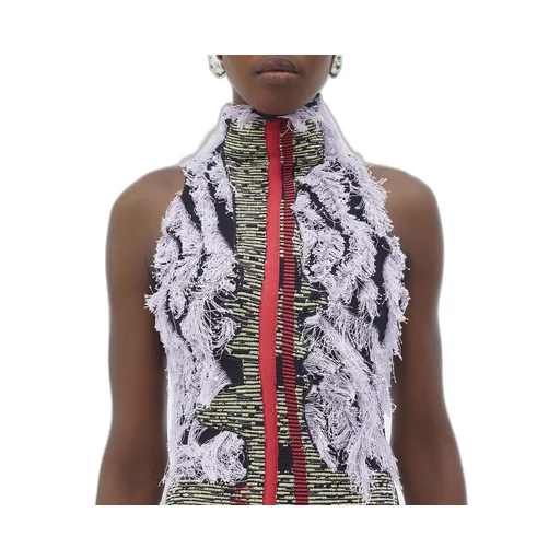Jacquard Fringed Long Dress