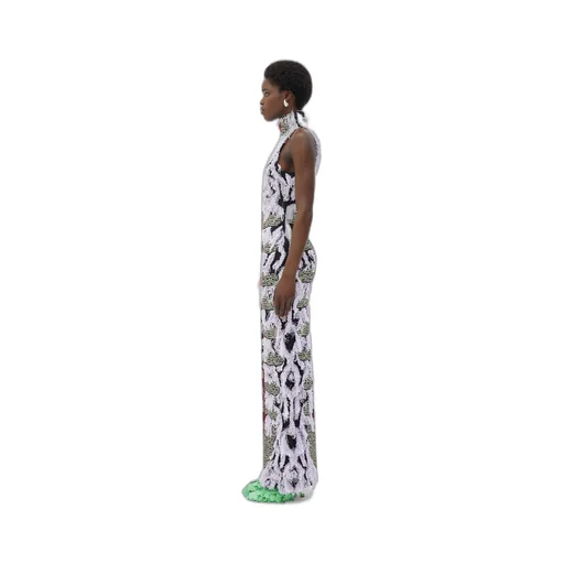 Jacquard Fringed Long Dress