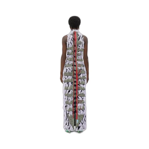 Jacquard Fringed Long Dress