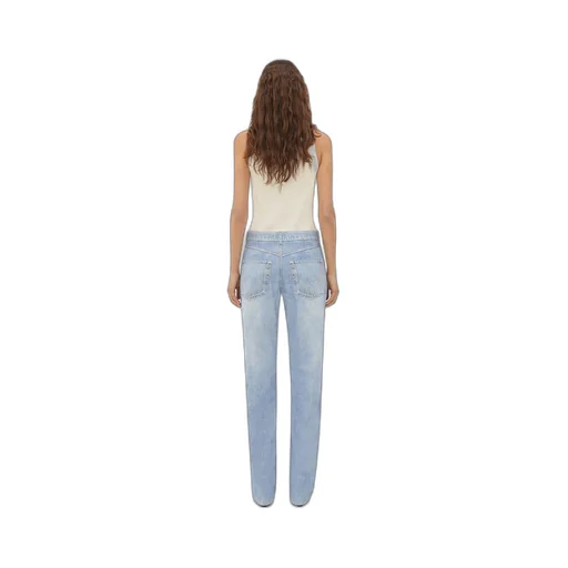 Printed Leather Boyfriend Denim