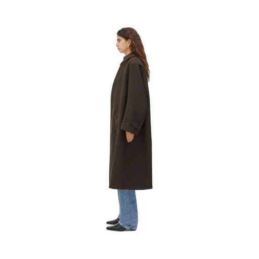 Wool Belted Coat With Detachable Collar