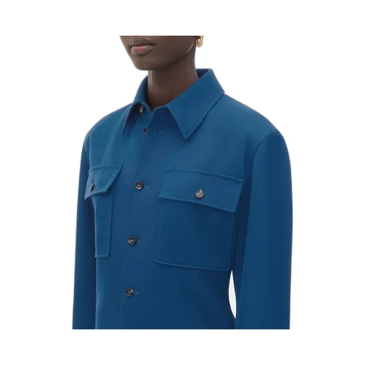 Wool Gabardine Shirt Jacket