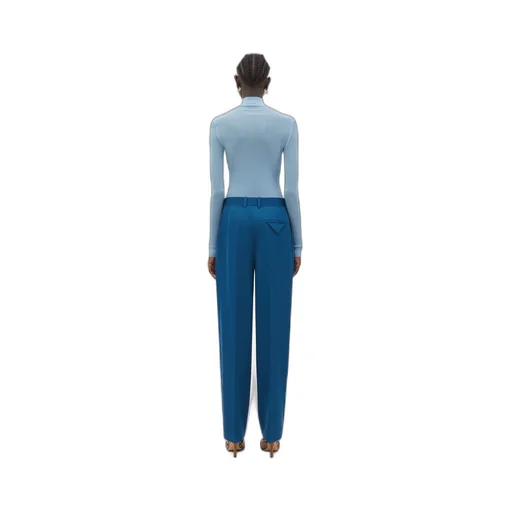 Wool Gabardine Wide Leg Pants