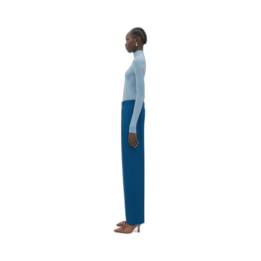 Wool Gabardine Wide Leg Pants
