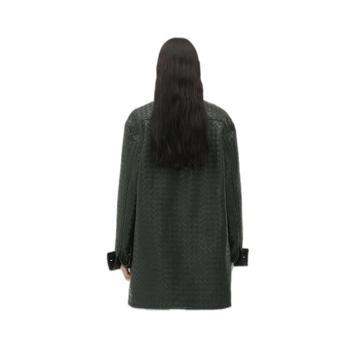 Intrecciato Oversized Leather Shirt