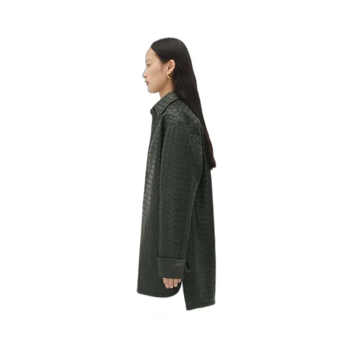 Intrecciato Oversized Leather Shirt