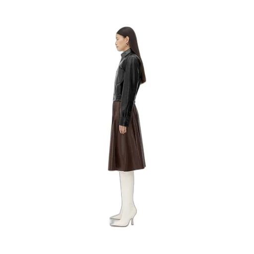 Elastic Waist Leather Jacket