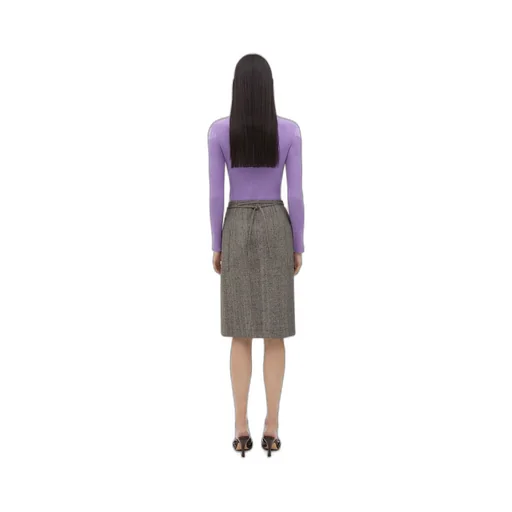 Wrapped Viscose And Silk Midi Skirt