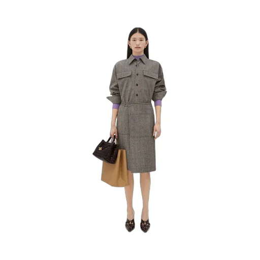 Wrapped Viscose And Silk Midi Skirt