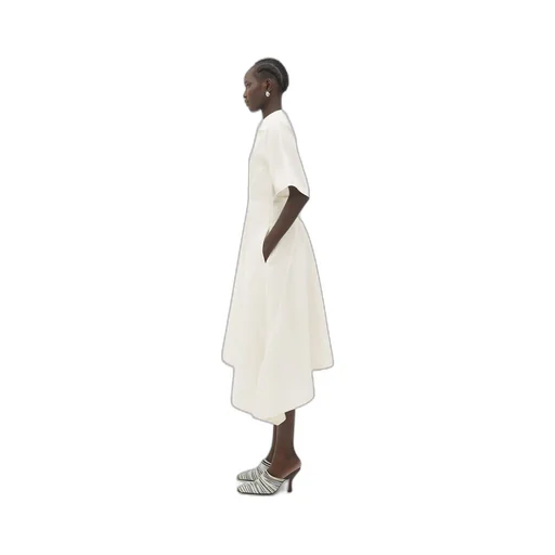Viscose And Linen Midi Dress