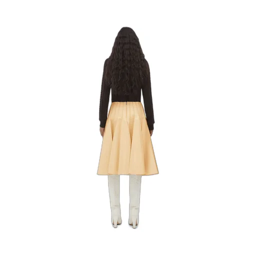 Leather Plissé Maxi Skirt
