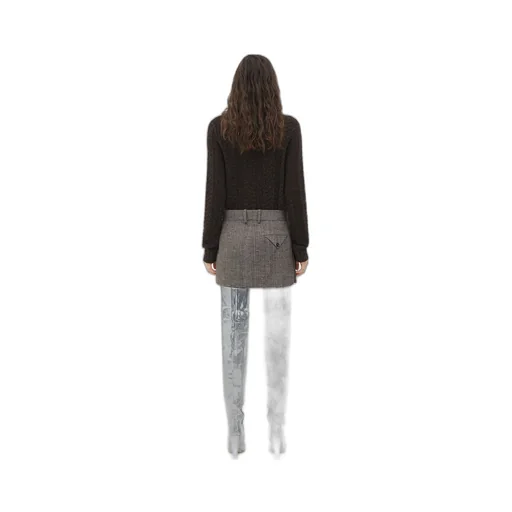 Viscose And Silk Mini Pleated Skirt
