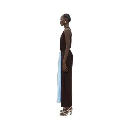Metal Rings Viscose Long Dress