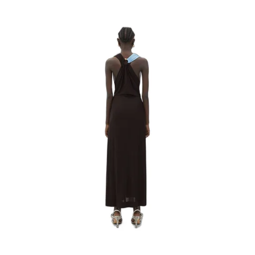 Metal Rings Viscose Long Dress