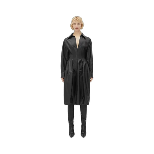 Leather Midi Balloon Dress