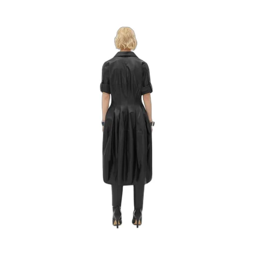 Leather Midi Balloon Dress