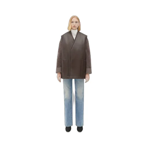 Sleeveless Leather Padded Coat