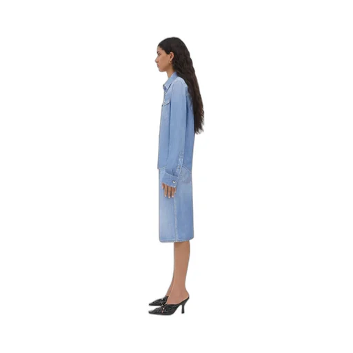 Printed Viscose And Silk Denim Shirt