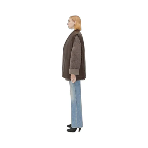 Sleeveless Leather Padded Coat