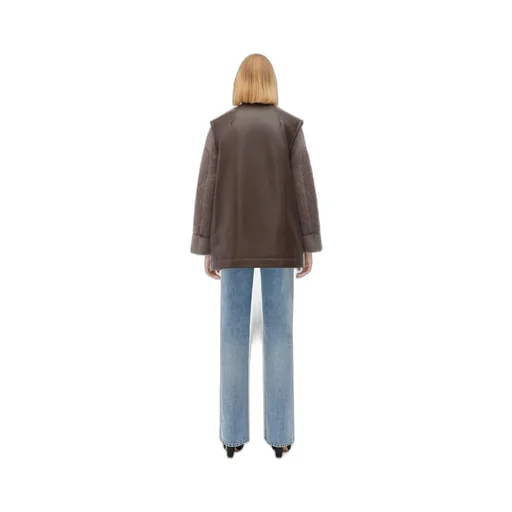 Sleeveless Leather Padded Coat
