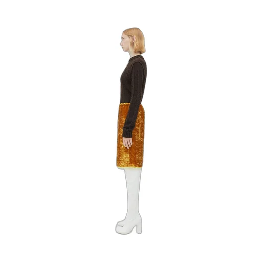 Sequin Embroidered Midi Skirt