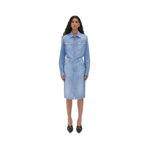Printed Viscose And Silk Denim Shirt