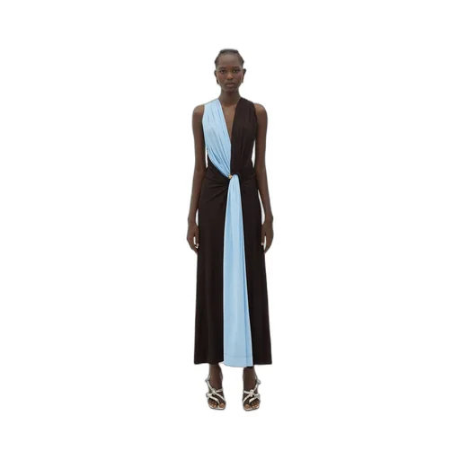Metal Rings Viscose Long Dress