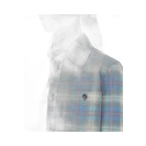 Flannel-Printed Leather Shirt