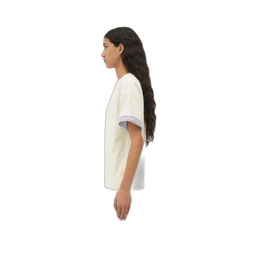 Double Layer Striped Cotton T-Shirt